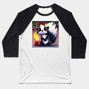 Cute Skunk Drawing Baseball T-Shirt